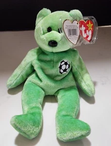 NUEVO CON ETIQUETAS De colección TY Beanie Baby Retirado 1999 PATADAS Oso de Fútbol MWMT ¡Listo para la Copa Mundial! - Imagen 1 de 6