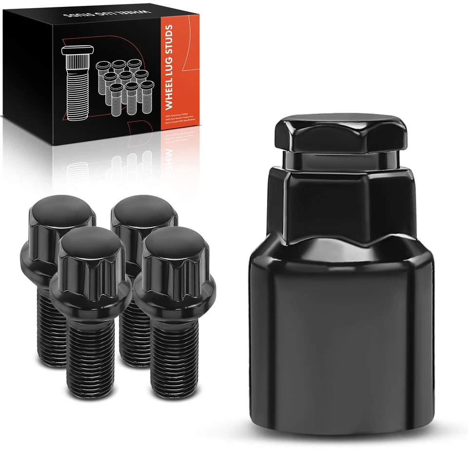 5x M14-1.5 17 mm hexagonal negro 28 mm perno de bloqueo de rueda para Mercedes-Benz A250 B200 Foto 1 de 4