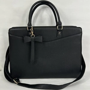 Laptop Satchel Bag Women Black Briefcase Shoulder Crossbody Travel 15.6 Inch - Picture 1 of 9