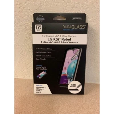 DuraGlass Tempered Glass Screen Protector for LG K31 Rebel, & LG Aristo 5 & LG T - Image 1 of 4