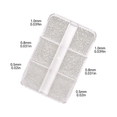 6 cuadrículas/caja mini cuentas metálicas para arte en uñas 0,5-1 mm oro/plateado accesorios para uñas Foto 1 de 4