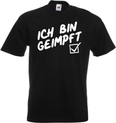 #196 T-Shirt Divertente » IO SONO VACCINATO « Tg 116-152 / S-5XL Corona Vaccinazione - Immagine 1 di 2