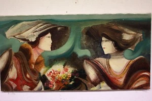 Dipinto quadro tecnica mista Franco Brescianini '90 firmato 50 x 100 painting - Picture 1 of 7