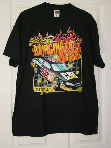 NWT 2002 Vintage NASCAR Shirt Caterpillar Racing Ward Burton jumbo print XL CAT Cover