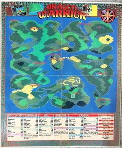 VINTAGE NINTENDO POWER SUPER C CONTRA DRAGON WARRIOR FOLD OUT MAP POSTER 2-SIDED - Picture 1 of 2