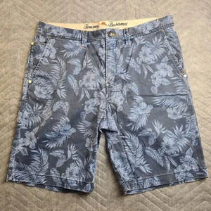 Tommy Bahama Blue Tropical Floral Shorts Size 36 98% Cotton - Picture 1 of 13