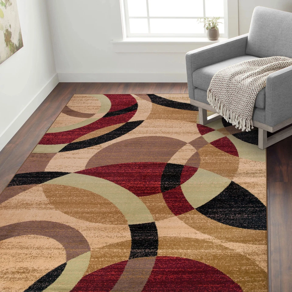 Rugshop Contemporary Modern Circles Abstract Area Rug 3ft3in X 5ft3in Multicolor