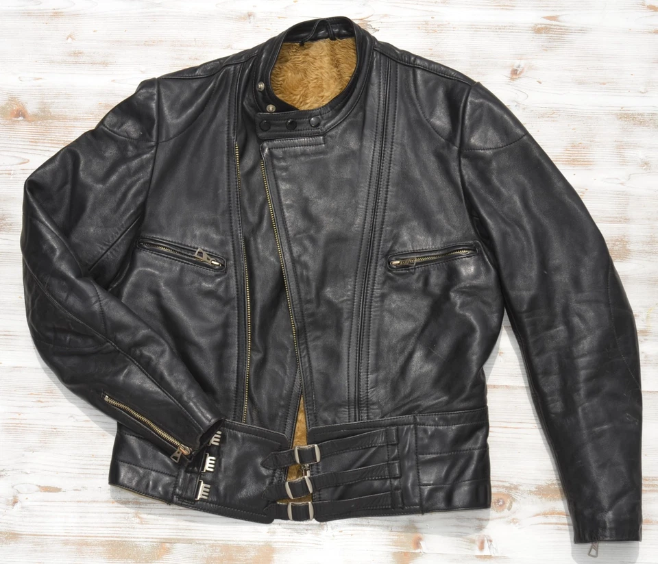 HARRO MOTORRADJACKE MOTORRADLEDERJACKE RENNWESTE NEWTIMER CAFERACER  GR. 48 - Bild 1 von 4