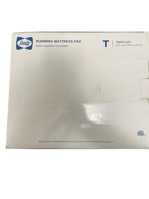 Almohadilla de colchón térmica acolchada de algodón Sealy tamaño doble calentador de cama eléctrico 39"x 75" Foto 1 de 4
