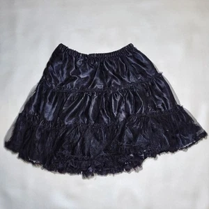 Hanna Andersson Girls Sz 130 Pull-on Tiered Tulle Tutu Mini Skirt Black - Picture 1 of 7