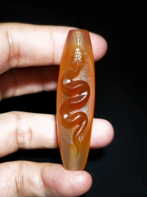 COLGANTE SERPIENTE TALLADA A MANO ÁGATA BRASILEÑA 100% NATURAL CERTIFICADO 23,5 g CERTIFICADO Foto 1 de 4