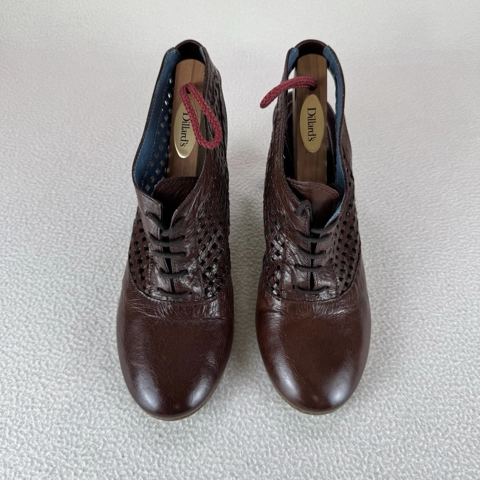 Tacones Moma para mujer talla 11/41 cuero marrón perforado hechos en Italia Foto 1 de 4