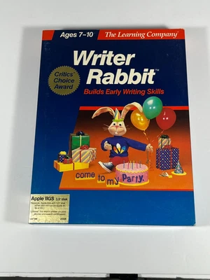 Vtg Writer Rabbit - The Learning Company, Ages 7-10.  Apple IIGS 3.5 diskette - Image 1 of 4