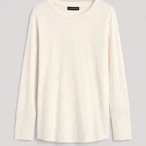 Universal Standard Damen Creme Langarm Rundhalsausschnitt T-Shirt Größe Small - Bild 1 von 10