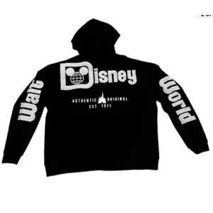 Disney Parks Walt Disney World Castle Zip Up Hoodie Black Adult  Medium - Picture 1 of 4