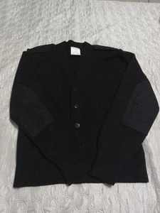 Cárdigan Suéter Vintage Equipo Militar Mezcla Lana Negro Para Hombre Talla 38 R - Imagen 1 de 5