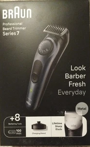 Braun Series 7 Men's Shaver Stone Blue/Chrome Cordless BT4721 Beard + 8 Tools UK - Picture 1 of 2