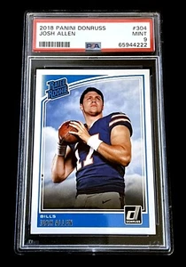 2018 JOSH ALLEN #304 • PSA MINT 9 • PANINI DONRUSS NFL RATED ROOKIE CARD - Picture 1 of 7
