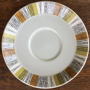 SPARE SAUCER For tea cup retro 60s 70s Midwinter Sienna Khaki Orange Black - Picture 1 of 6