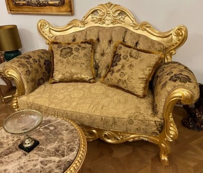 Pompöös by Casa Padrino Luxus Barock 2er Sofa Gold by Harald Glööckler - Bild 1 von 2