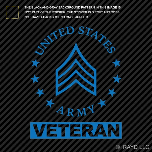 Calcomanía troquelada E-5 sargento veterano del ejército de Estados Unidos SGT OR-5 E5 Foto 1 de 1