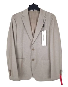 Calvin Klein Men's Slim-Fit Stretch Sport Coat Blazer Heather Tan 40L NWT - Picture 1 of 7