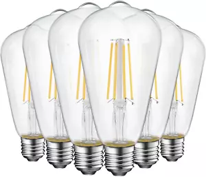Energetic ST19 Vintage LED Edison Bulbs, 60 Watt Equivalent, ST64 LED Filament B - Picture 1 of 6