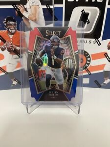 JUSTIN FIELDS RC RED & BLUE PRIZM DIE CUT PREMIER LEVEL 2021 PANINI SELECT BEARS