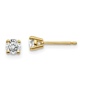 14k 14kt Yellow Gold 14y .30ct. I1 J-K Diamond Stud Push-on Post Earrings - Picture 1 of 2