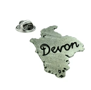 Map of Devon Pewter Lapel Pin Badge XDHLP1184 - Picture 1 of 1