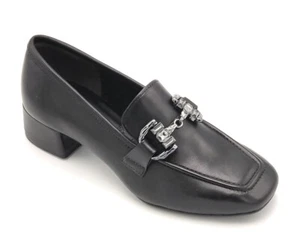 Tamaris 24310-42 Mocasín De Piel Negro Con Hebilla Plateada Tacón 3cm - Imagen 1 de 4