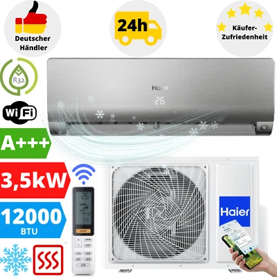 Haier Nordic Flexis Plus Klimaanlage 12000BTU Klimagerät Klima WLAN 3,5kW Silver - Bild 1 von 4