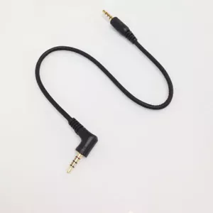 20cm Slim Right Angle L shape 90° 4Pole 3.5mm Jack Male to Male Audio Aux Cable - Picture 1 of 4