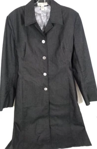 Amanda Smith-Womens/Teens Tailored Button-Up Jacket Coat-Size 4 Small-Dark Gray - Picture 1 of 8