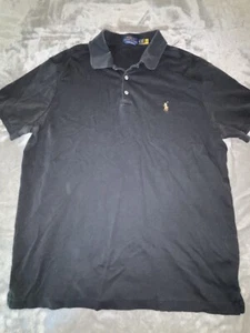 Polo Ralph Lauren Custom Slim Fit Men's Short Sleeve Solid Black XL Polo Shirt - Picture 1 of 7