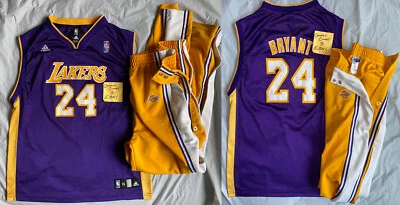 Camiseta deportiva púrpura vintage YOUTH XL (18-20) Adidas Kobe Bryant Lakers + pantalones juveniles de la NBA Foto 1 de 4