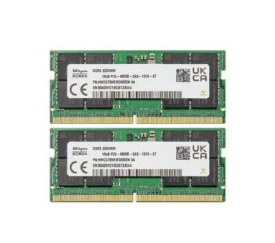 SK hynix 32GB(16*2) DDR5 4800MHz PC5-38400 SODIMM Laptop RAM 1Rx8 - Image 1 of 2
