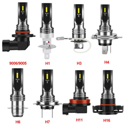 2pcs 9005 9006 H4 H7 H11 H13 LED Headlight Bulbs High/Low Beam Fog Light 6000K - Image 1 of 4