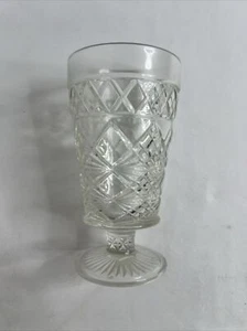 Vintage Clear Glass Footed Oatmeal Pattern Parfait/Desert Glass - Picture 1 of 6