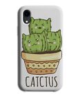Śmieszne etui na telefon Catctus Cat Kaktus Kreskówka Zwierzę domowe Roślina LOL Prezent J102