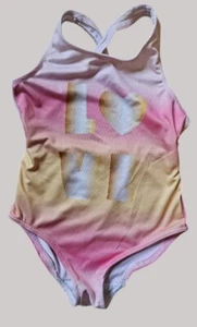 * BANANA BOAT Pink Love One Piece Bathing Suit Girls Size 4 - Picture 1 of 5