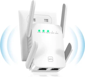 WLAN Verstärker 1200 Mbps WiFi Repeater 2,4 Ghz 5 Ghz mit LAN WPS für Alexa C532 - Bild 1 von 6