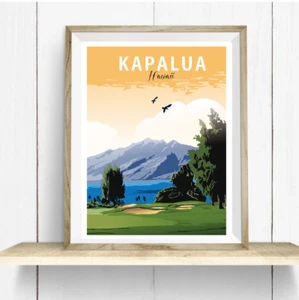 KAPALUA GOLF MAUI HAWAII CLUB POSTER PRINT GIFT DECOR - Picture 1 of 7