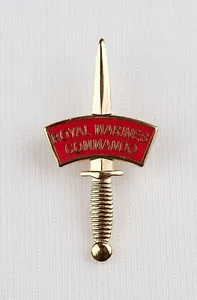 45 COMMANDO ROYAL MARINES DAGGER LAPEL PIN OR WALKING STICK MOUNT - Picture 1 of 7