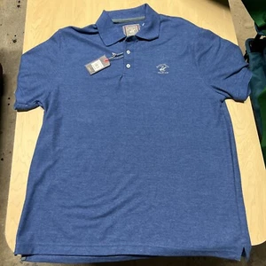 Beverly Hills Club Size L Men's Polo Shirt Short Sleeve Blue MB2035bc4 - Picture 1 of 7