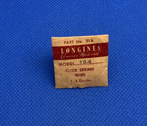 Longines 19.4 Part # 430 Click Spring Wire. Opened. New Old Stock. 20-40 L