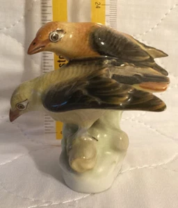 HEREND Pair of YellowThrush Birds, J012 - Picture 1 of 6