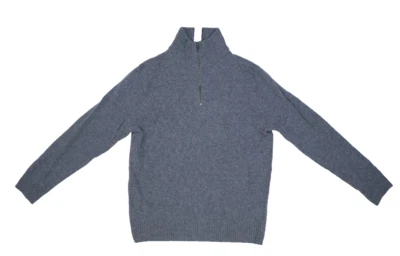 J. Crew Merino Wool Blend Rugged Half Zip Pullover Sweater Heather Grey Mens S - Image 1 of 4