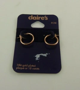 18kt  rose gold plated hoop earring earrings 18 k - Picture 1 of 7