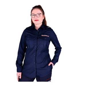 Camisa de servicio manga larga con hombreras navy bordado bomberos - Imagen 1 de 20